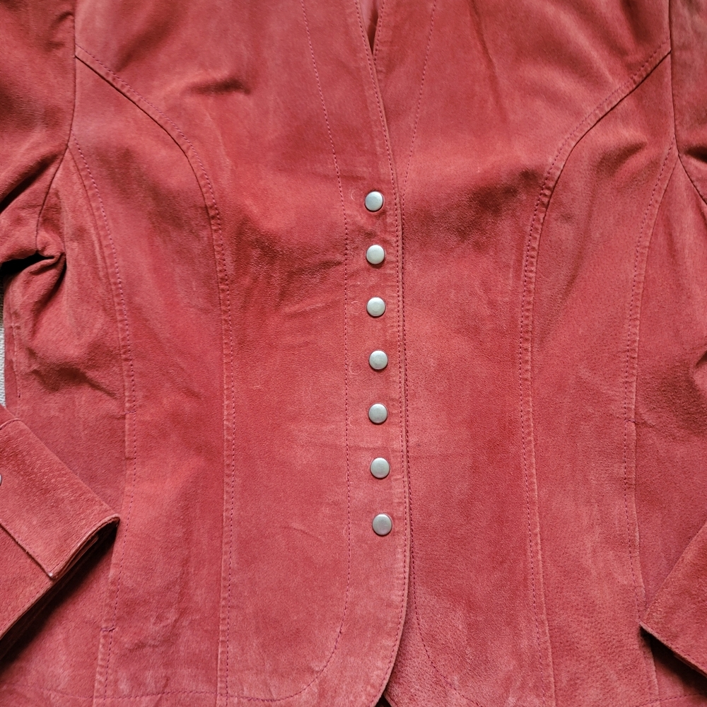 Vintage Leather Button Down Blazer - image 5